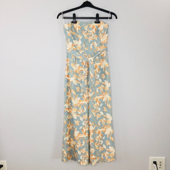 H&M wide leg cropped strapless floral jumpsuit - Picture 6 of 15